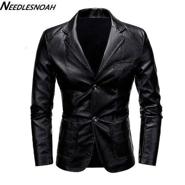 

men's jackets needlesnoah spring autumn motorcycle leather men slim fit pu jacket causal outwear solid moto biker coat 230812, Black;brown