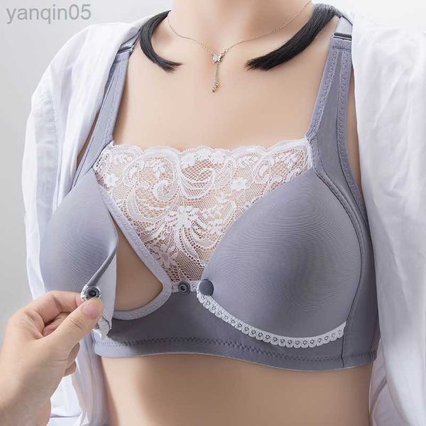 

maternity intimates new nursing bra lace cotton maternity breastfeeding bra for feeding pregnant women underwear women's breathable bra, White