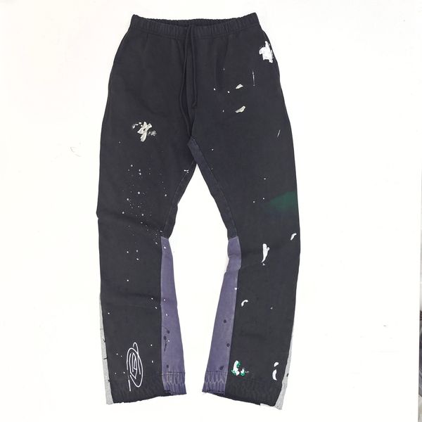 

men's pants gd mens slacks hip hop style vintage old faded paint 230811, Black
