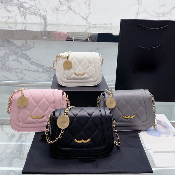 

designer womens mini shoulder bag gold purse leather diamond gold hardware metal buckle matelasse chain luxury handbag crossbody bags makeup