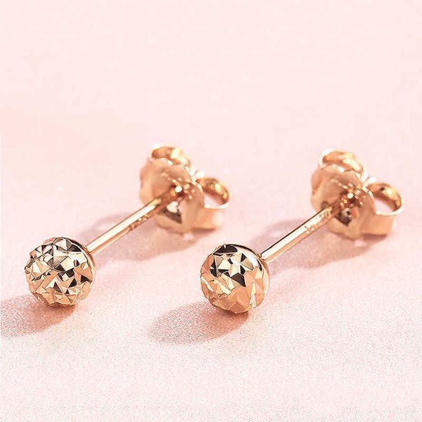 

585 purple gold plated 14k rose geometric shiny earrings for women glamour simple sweet ear studs party wedding jewelry, Silver