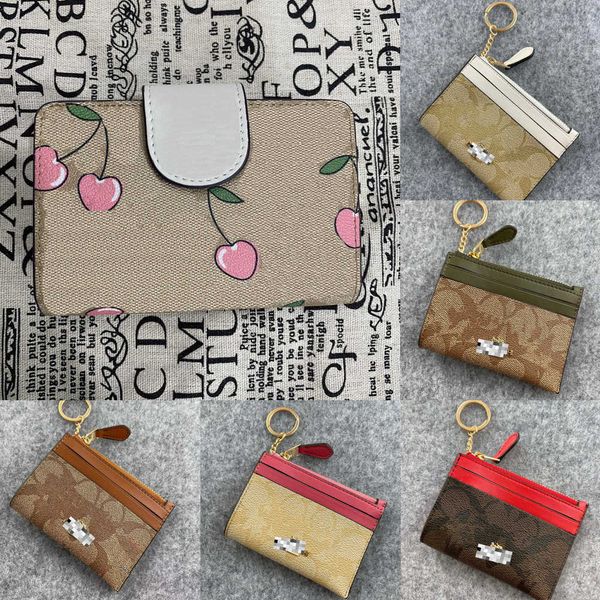 

cherry wallet classic long purse women fashion bags leather purse multi-card slot luxury leather designer crossbody card holder purses 23030, Red;black
