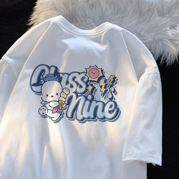 

men's tshirts summer fashion personalized letter printing graphic tshirt for men and women cotton loose couple casual street short slee, White;black