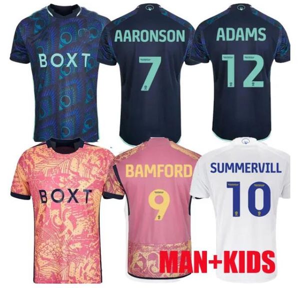 

23 24 leeds uniteds summerville soccer jerseys harrison aaronson home away 2023 2024 bamford luis sinisterra fans player version football sh, Black;yellow