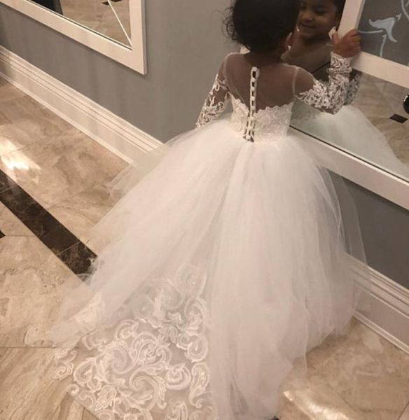 

new lace first communion girl dress long sleeve holy flower girl dress for wedding1607604, White;blue