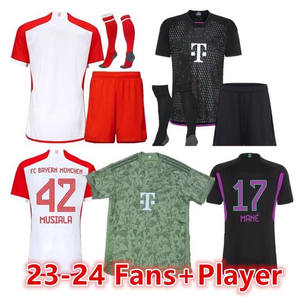 

2023/24 musiala soccer jerseys sane 2023/24 football shirt goretzka gnabry bayerns munich camisa de futebol men kids kits kimmich fans playe, Black;yellow