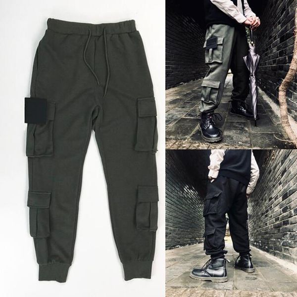 

men's pants stone mark and women's style functional tooling loose bundle sweatpants 230811, Black
