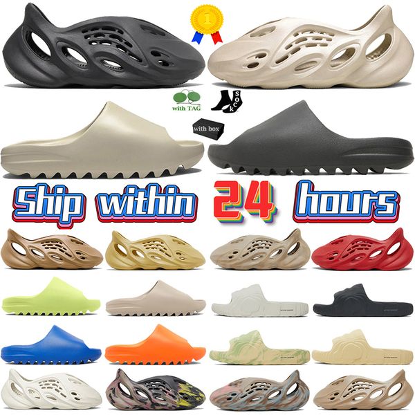 

designer women mens foam runner slides slippers sandals kw onyx mx cinder sand bone resin stone sage black grey slide slipper men womens sho