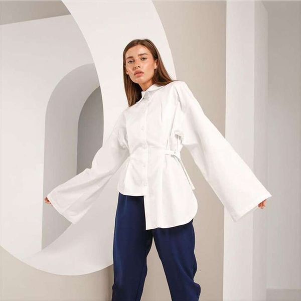 

title white womens blouses blouse spring fashion design asymmetrical waist long sleeved women