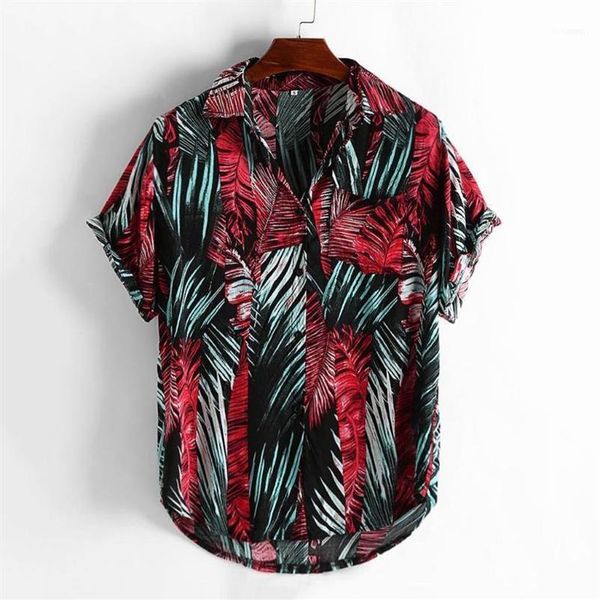 

floral shirt men casual printed button down short sleeve shirt hawaiian blouse playeras de hombre male clothing ropa11282l, White;black