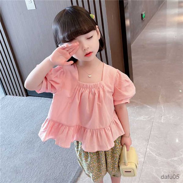

clothing sets girls summer clothes tshirt pants girls clothing floral girls clothes set toddler children tracksuit r230812, White