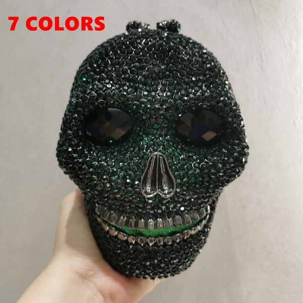 

evening bags lady skull halloween gift stones clutch bags women rhinestones evening bag wedding bags crystal chain gold silver day clutches