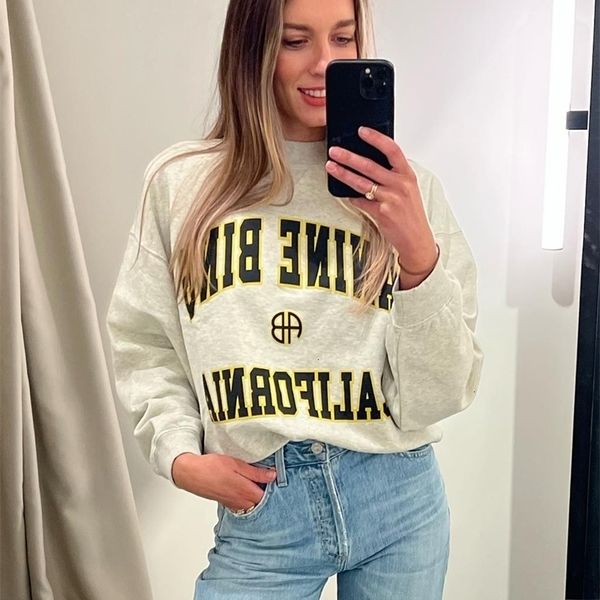 

womens hoodies sweatshirts jyate autumn winter for women letters printed oneck long sleeve sweatshirt cotton pullovers 230811, Black