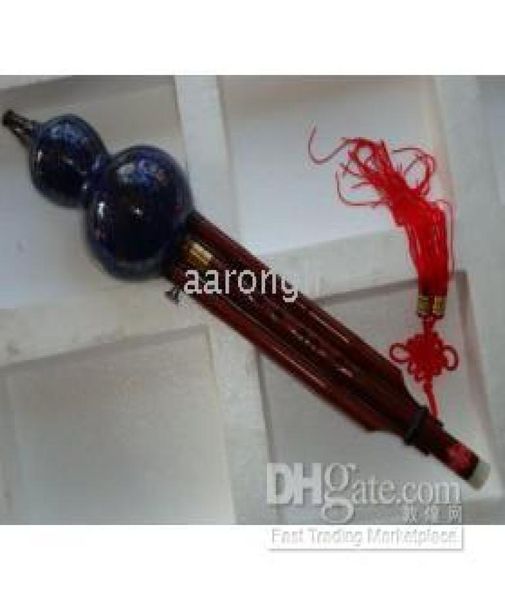 

wonderful blue china trad musical instrument gourd flutes cloisonne hulusi6398585
