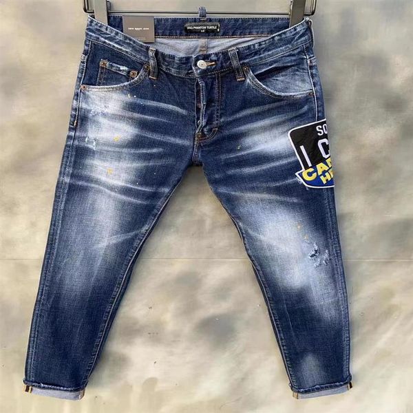 

dsq phantom turtle men's jeans classic fashion man jeans hip hop rock moto mens casual design ripped jeans distressed skinny 238y, Blue