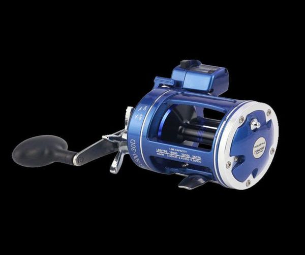 

walk fish high strength aluminum drum reel fishing line counter trolling fishing reels 12bb 999ft depth finder counter meter y18105743101