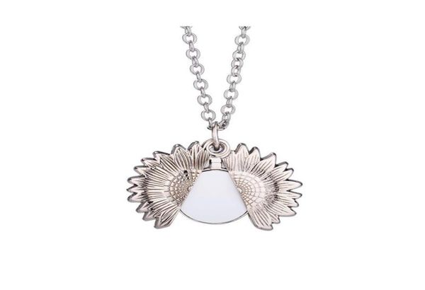 

pendant necklaces sun flower necklace design silver decoration sublimation print blank picture women jewelry wear 10pcslot a00397739974