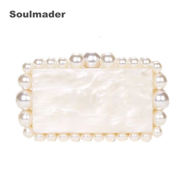 

evening bags acrylic clutch bag women designer evening party beaded purse pink green purple pearl color 230811