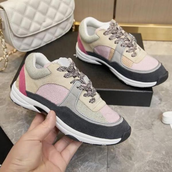 

designer sneaker casual shoes women retro casual shoes suede leather stitching multi-color and versatile sports shoes thick soles increased