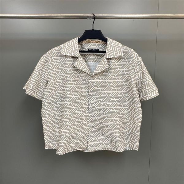 

2023 fall new arrival mens designer luxury beautiful printing shirts - us size shirts - great mens designer button short sleeve sh289y, White;black
