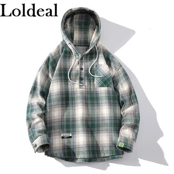 

men's jackets relaxed fleece hooded flannel shirt jacket 230811, Black;brown