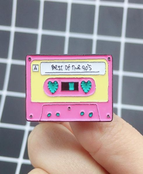 

funny ins creative tape brooches 4pcs set cartoon custom color cassette enamel pins christmas gift alloy paint brooch denim shirt 1554900, Gray