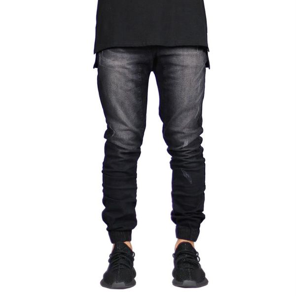 

mens jeans high street hip hop pants slim feet jeans 3 color black large size asian size 29-38274c, Blue