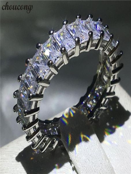 

choucong eternity ring princess cut diamond 925 sterling silver engagement wedding band rings for women men jewelry7827919, Slivery;golden