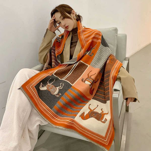

winter and autumn scarf for women men online store wrapped over the shawl korean version is versatile thickened warm office air conditioning, Blue;gray