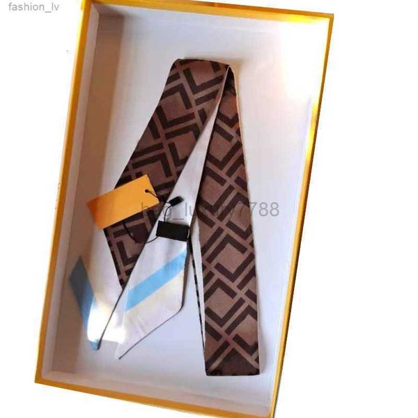 

2021 designers design womens scarves silk feeling scarf hair band bag accessories, Blue;gray