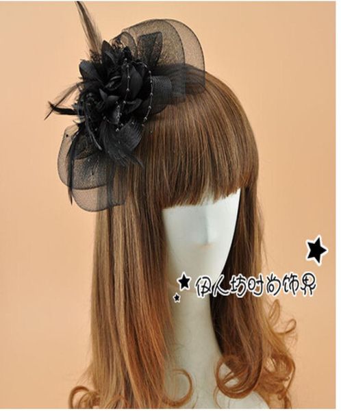 

colorful bridal hats 2016 new arrive feather bow tulle beading bow fashion facinator hats vintage hat bridal accessories for3415118, White