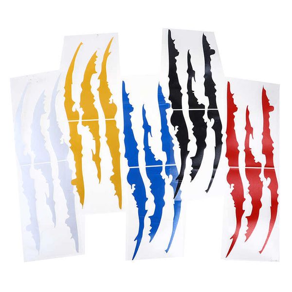 

car 1/2 stuks stickers reflecterende monster claw kras streep marks auto koplamp decal dinosaurus raptor krassen decor r230812