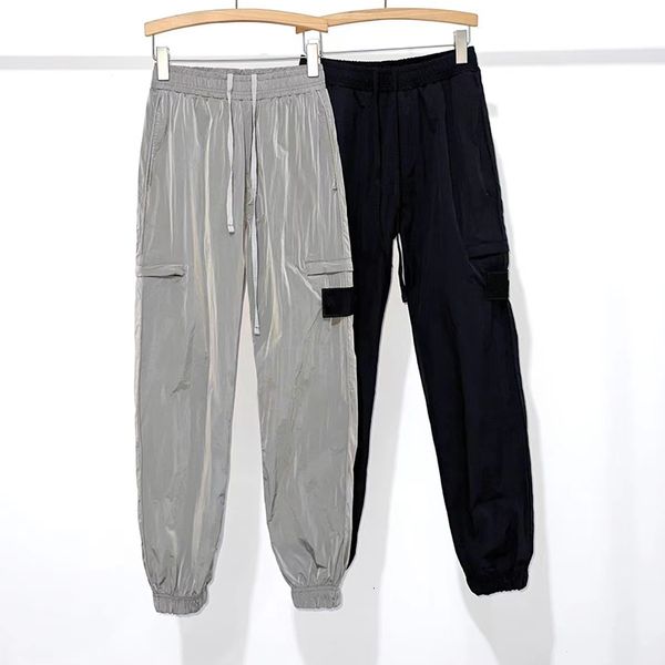 

men's pants elastic waist outdoor spring summer metal nylon overalls casual workwear streetwear trousers ma788 230811, Black