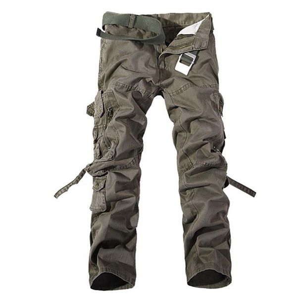 

mens camo cargo multipocket pants mens casual matchstick trousers men military camouflage trousers pants2447, Black