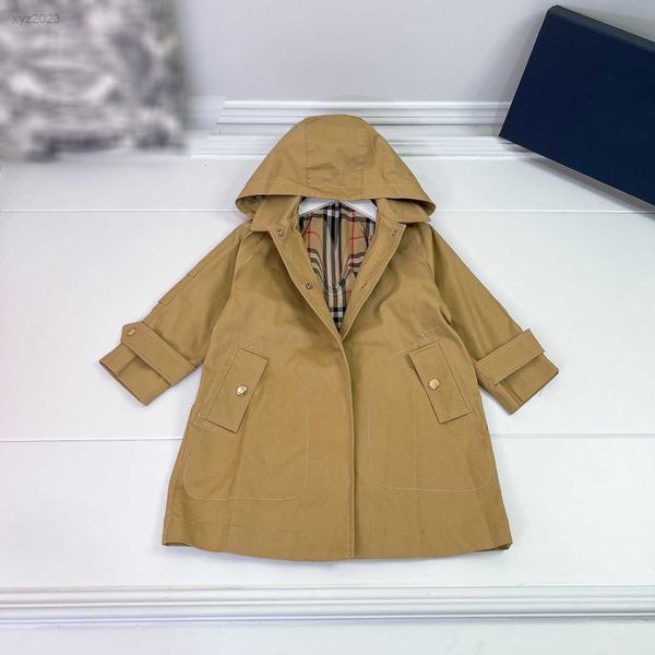 

23ss designer baby coats fashion child hooded windbreaker size 100-160 cm khaki outwear kids long sleeved jacket, Camo