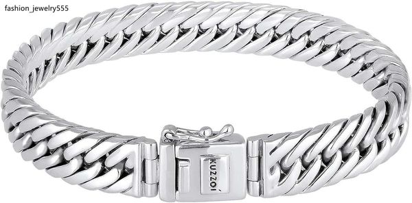 

wedding bracelets kuzzoi 925 sterling silver byzantine men's bracelet length 17cm -21cm width 1cm 43g, Golden;silver