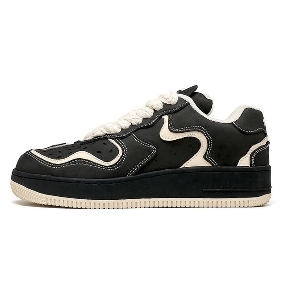 

dress shoe men classic punk hip hop skateboard fashion cowhide sneakers couples students outdoor sports casual 230812, Black