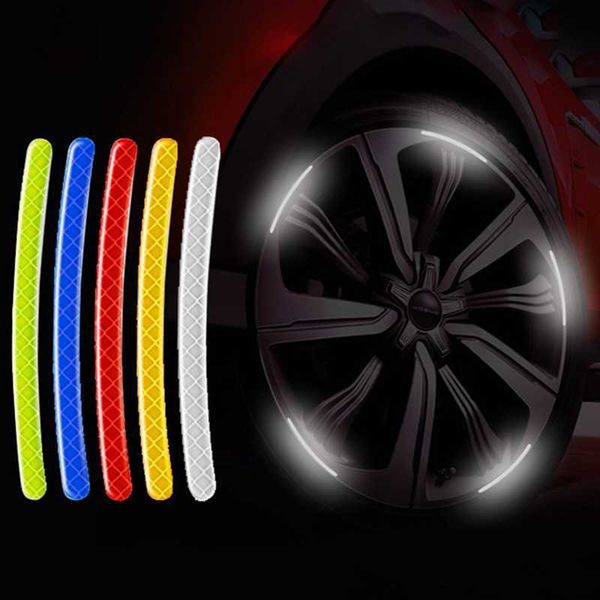 

20pcs wheel hub reflective sticker set car motorcycle stripe tape decorative stickers car decal auto exterior accessories r230812