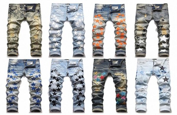 

mens fashion skinny straight slim elastic jean men casual biker male stretch denim trouser classic pants jeans size 29389869499, Blue