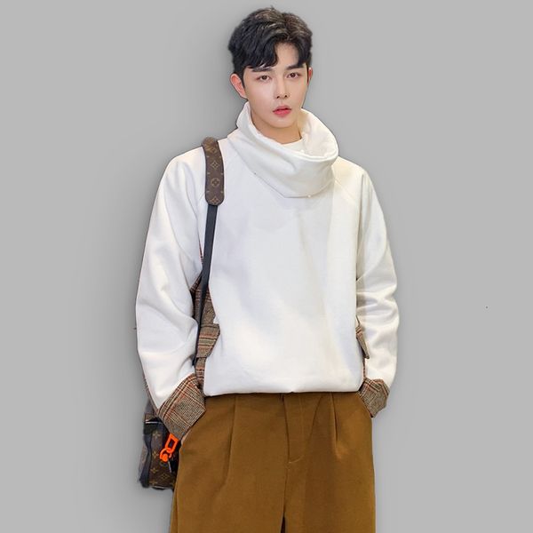 

men's tshirts mens pullovers 2023 fashion luxury designer classic brown plaid patchwork hoodie detachable high collar sudaderas para ho, White;black
