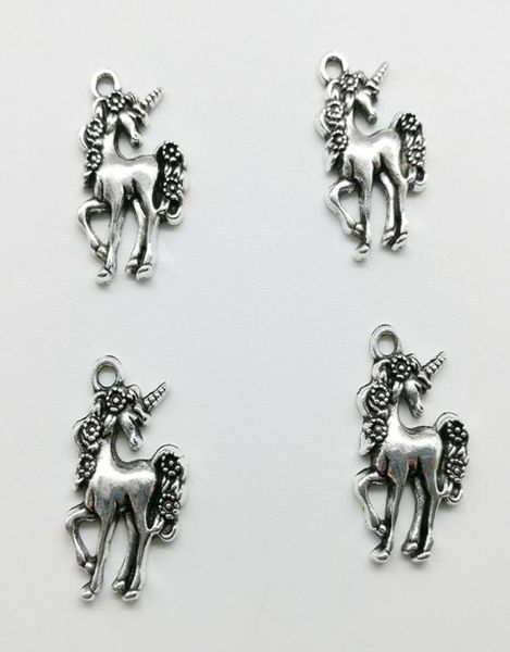 

100pcs unicorn horse antique silver charms pendants jewelry diy for necklace bracelet earrings retro style 2314mm2686666, Bronze;silver