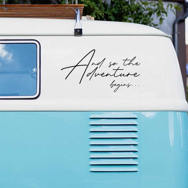 

styling and so the adventure begins stickers large car van camper caravan motorhome bodywork vinyl decals r230812