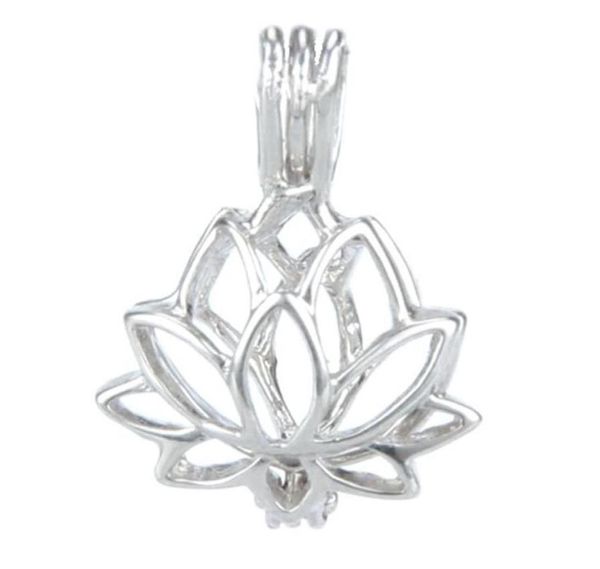 

925 silver locket cage lotus shape pearl gem beads cage pendant can open sterling silver pendant mounting diy jewelry fitting337b9901351