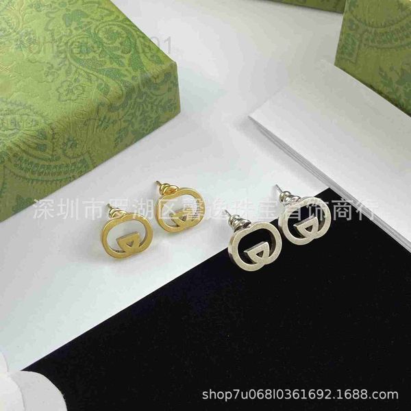 

charm designer classic g-letter mini earstuds women's versatile simple interlocking g-shaped earrings mesh red trend 00l1, Golden