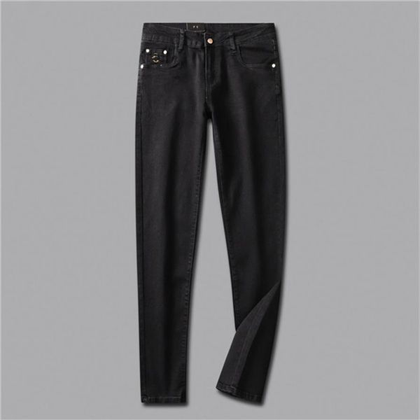 

22ss mens jeans autumn brand full men washed design casual slim lightweight stretch skinny pants straight business leisure 220r, Blue