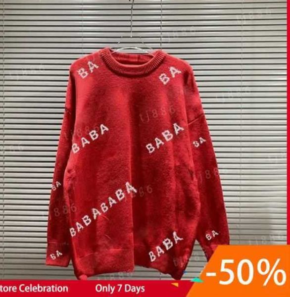 

2023 designer sweater man for woman knit hoodie crow neck womens fashion letter black long sleeve clothes pullover oversized8887, White;black