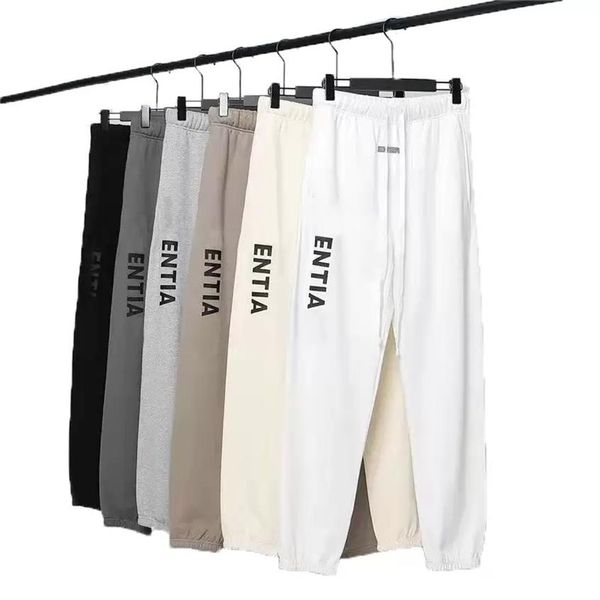 

mens joggers pants casual designer 3m reflective fashion solid color letter print trousers elastic waist street style long pant es269l, Black