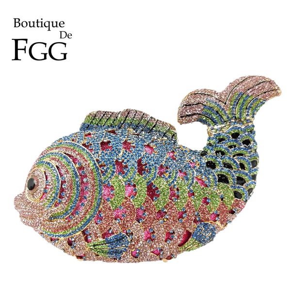 

evening bags boutique de fgg luxury fish shape crystal clutch handbags women pink evening bags wedding party brides rhinestones purses bag 2