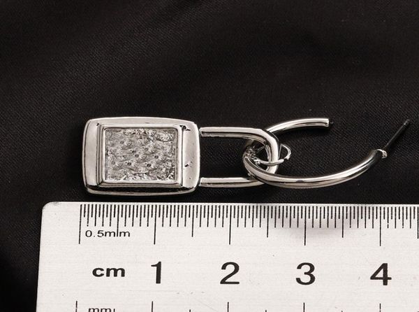 

18k gold plated 925 silver luxury brand designers letters stud lock stainless steel geometric famous women crystal rhinestone earr5498709, Golden;silver