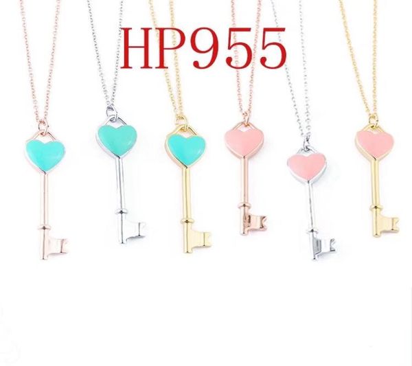 

fashion jewelry designer necklace stainless steel jewelry gold chain necklace women pink and green key necklace joyas de acero ino4173145, Silver